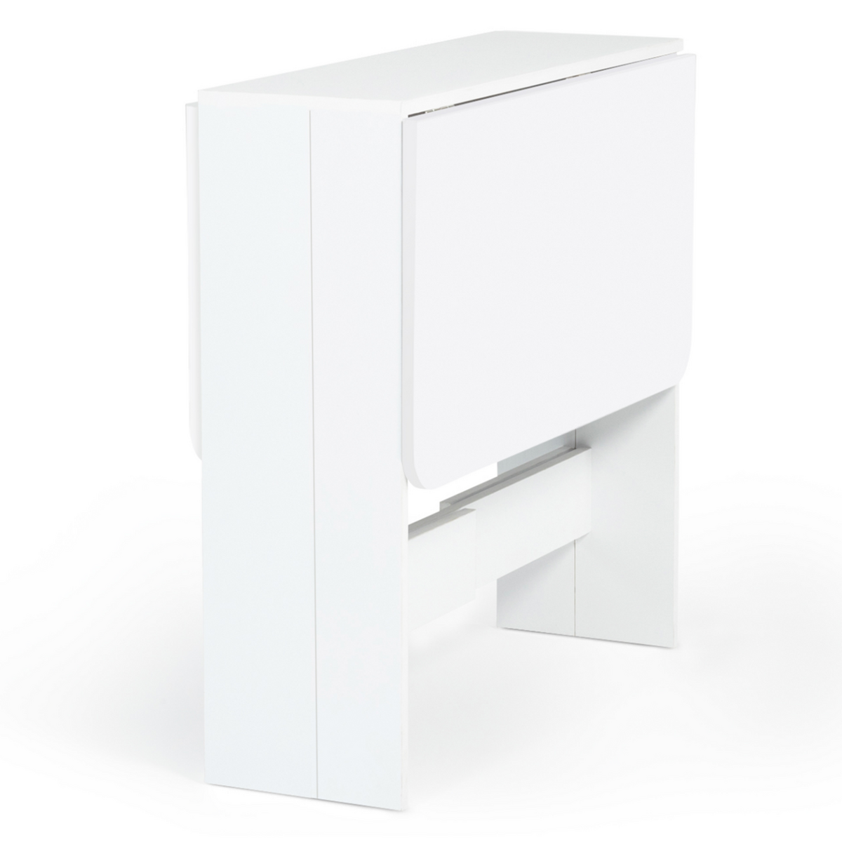 ID MARKET Table console pliable EDI 2-4 personnes bois blanc 103 x 76 cm
