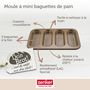 Voir la diapositive 3 : ZENKER Moule à pain perforé 4 mini baguettes 33 x 22 cm Zenker Mojave Gold