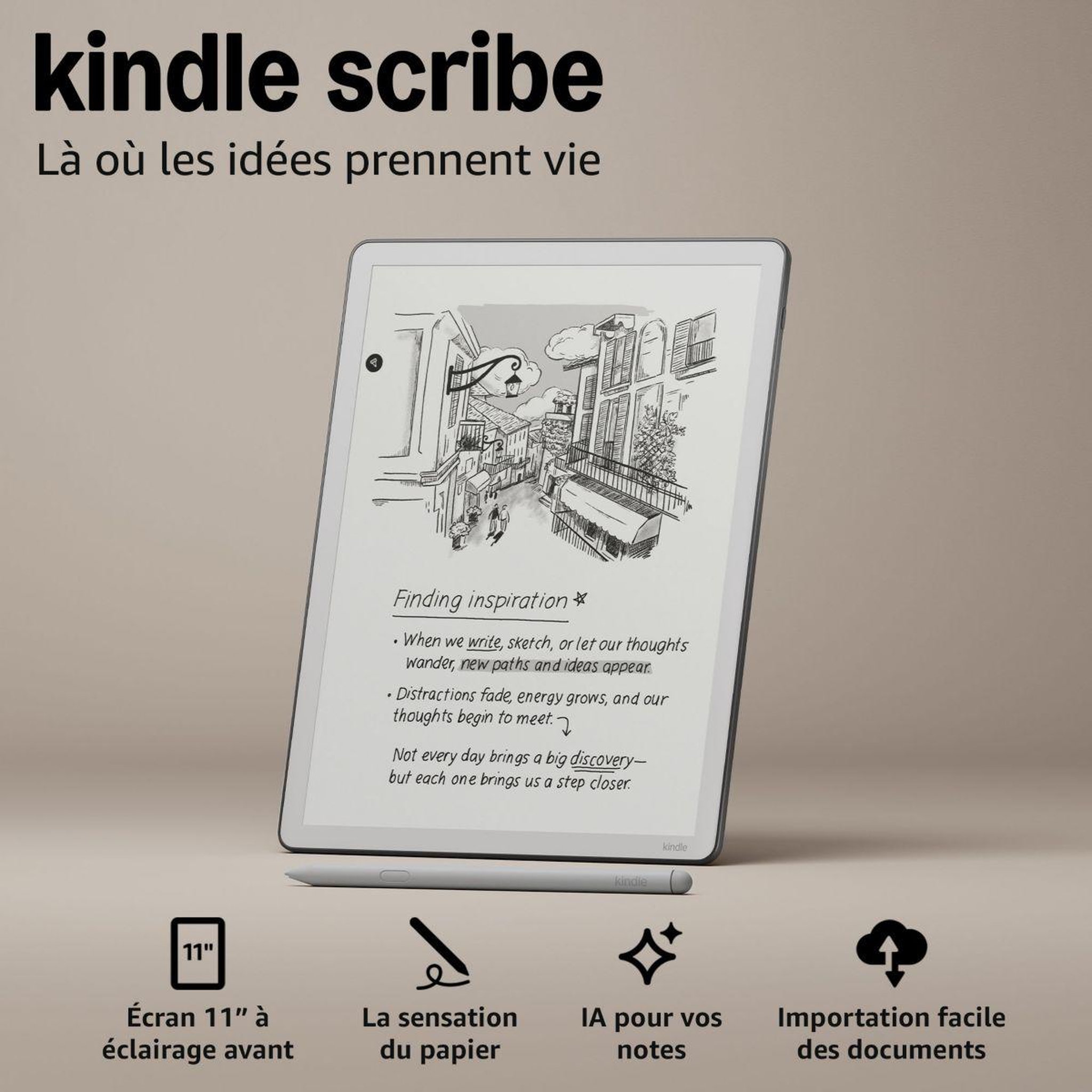 Voir la diapositive 2 : AMAZON Bloc-notes numérique kindle scribe 32go 2026 graphite