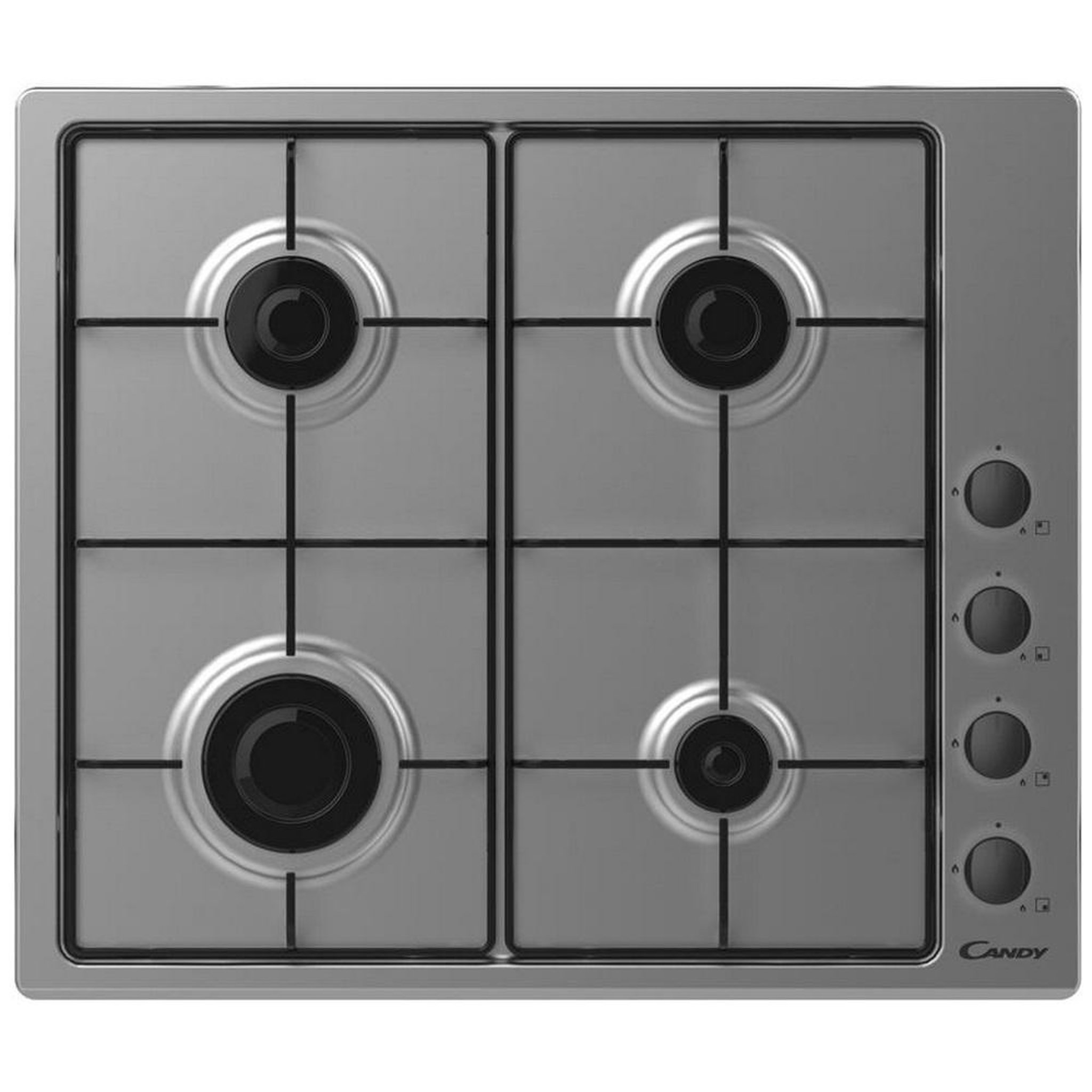 Candy Table de cuisson gaz 60cm 4 feux gris - chw640lxb