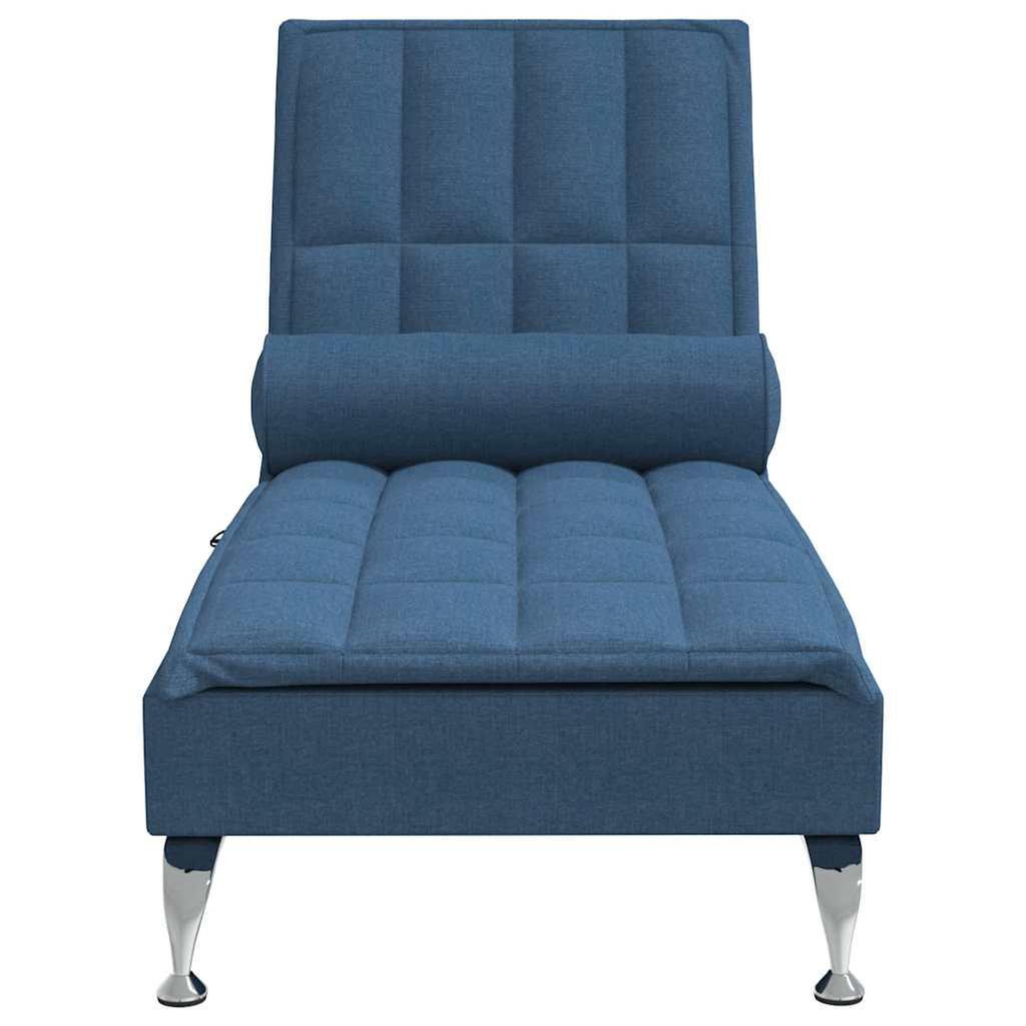 Voir la diapositive 4 : VIDAXL Chaise longue de massage avec traversin bleu tissu