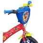 Voir la diapositive 4 : Nickelodeon Vélo 12''  Garçon Licence  Pat Patrouille  + Casque pour enfant de 85/100 cm avec stabilisateurs à molettes - Plaque décorative avant - Porte bidon - 1 frein et roues a bâtons