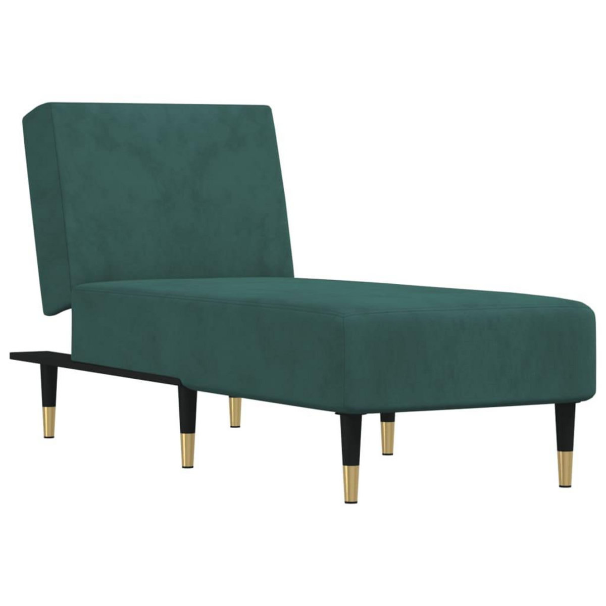 VIDAXL Chaise longue vert fonce velours