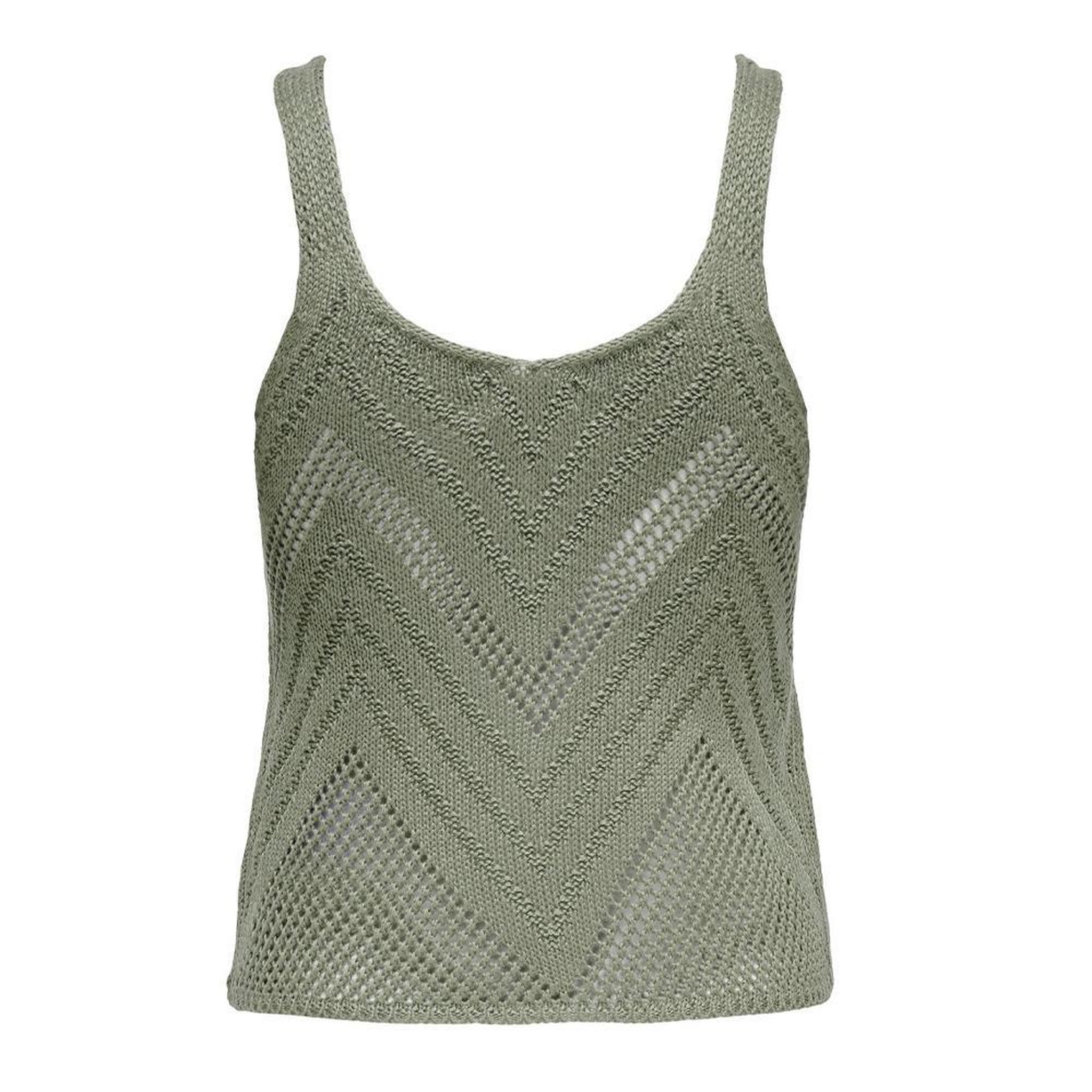 Voir la diapositive 2 : JACQUELINE DE YONG Débardeur Vert Beige Femme JDY Sun