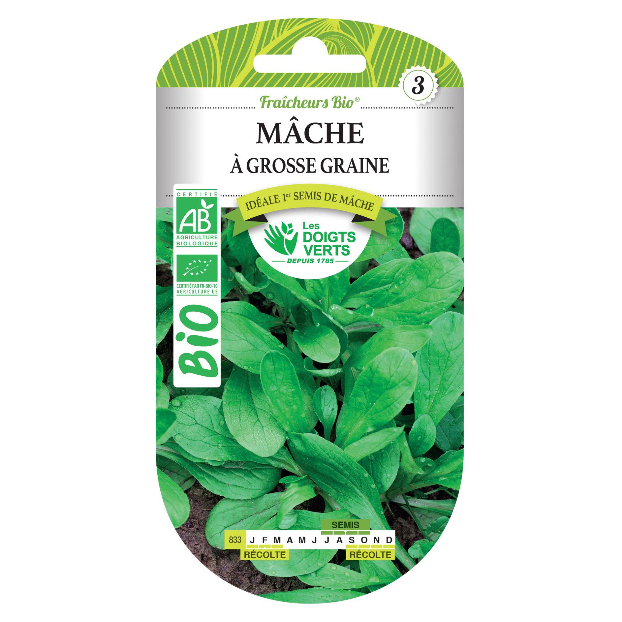 Voir la diapositive 1 : LES DOIGTS VERTS Graines de mâche à grosse graine BIO Les Doigts Verts