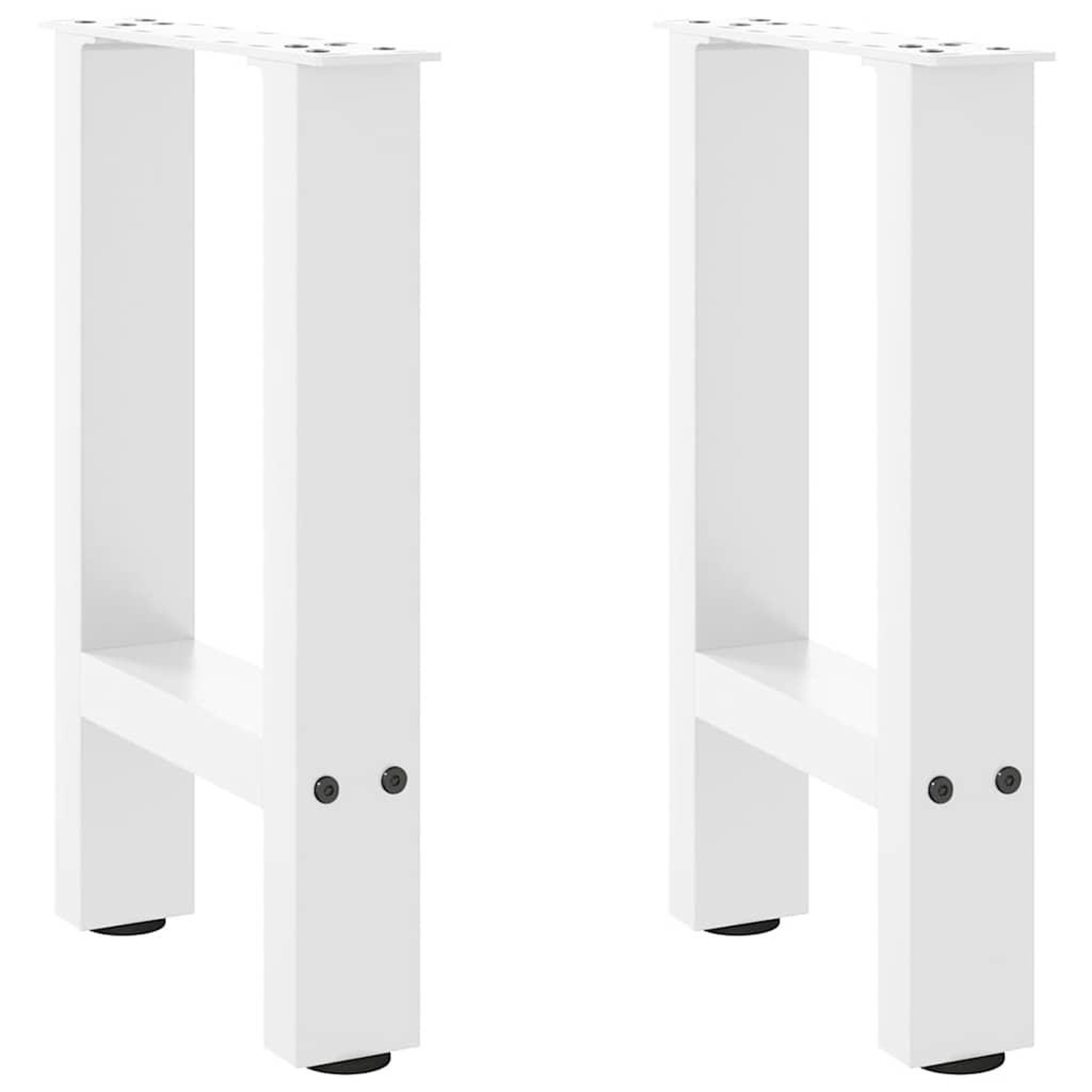VIDAXL Pieds de table basse blanc 2 pcs 38x(42-43) cm acier
