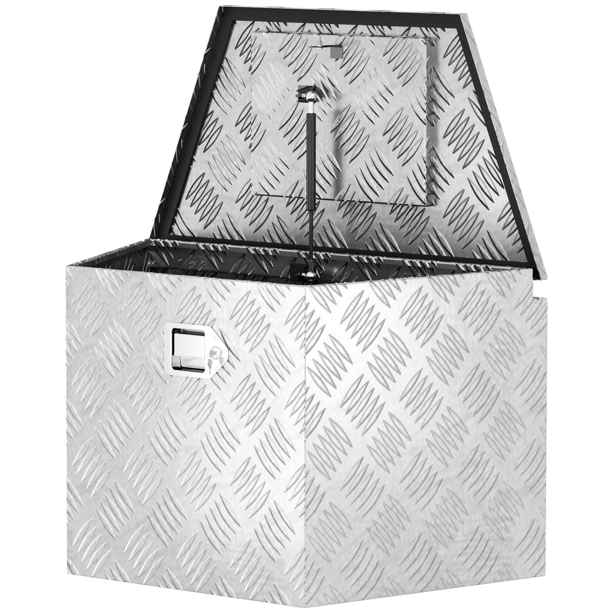 HOMCOM Boîte à outils en aluminium - caisse à outil alu. verrouillage clé vérin - 73 x 41 x 46 cm