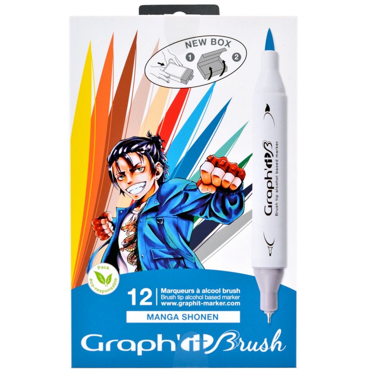 Graph it Set 12 marqueurs Graph'It Brush & Extra Fine - Manga Shonen