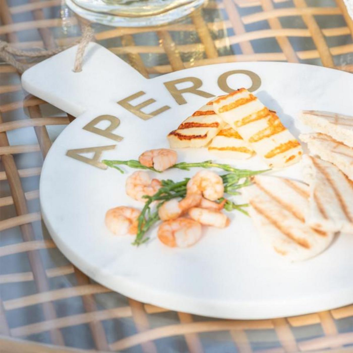 Paris Prix Planche de Présentation en Marbre Apero  Marci  38cm Blanc