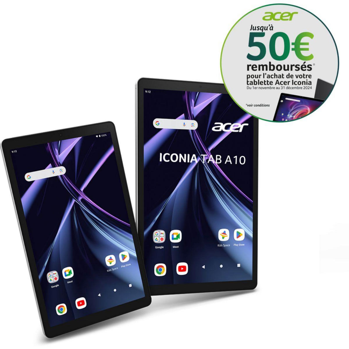 ACER Tablette Android Iconia A10-21-A3YW 128Go Noir