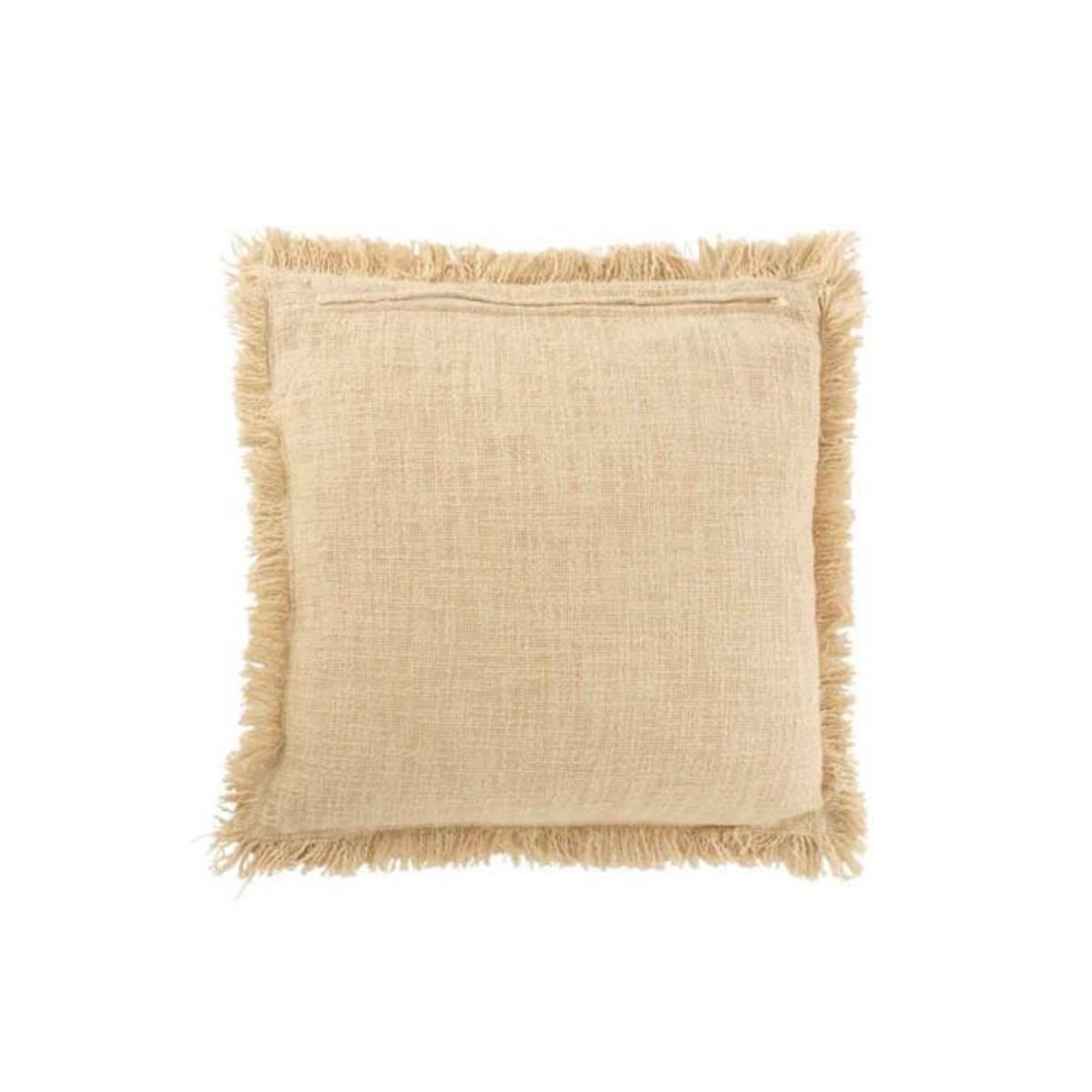 Paris Prix Coussin Déco  Franges Velours  45x45cm Beige