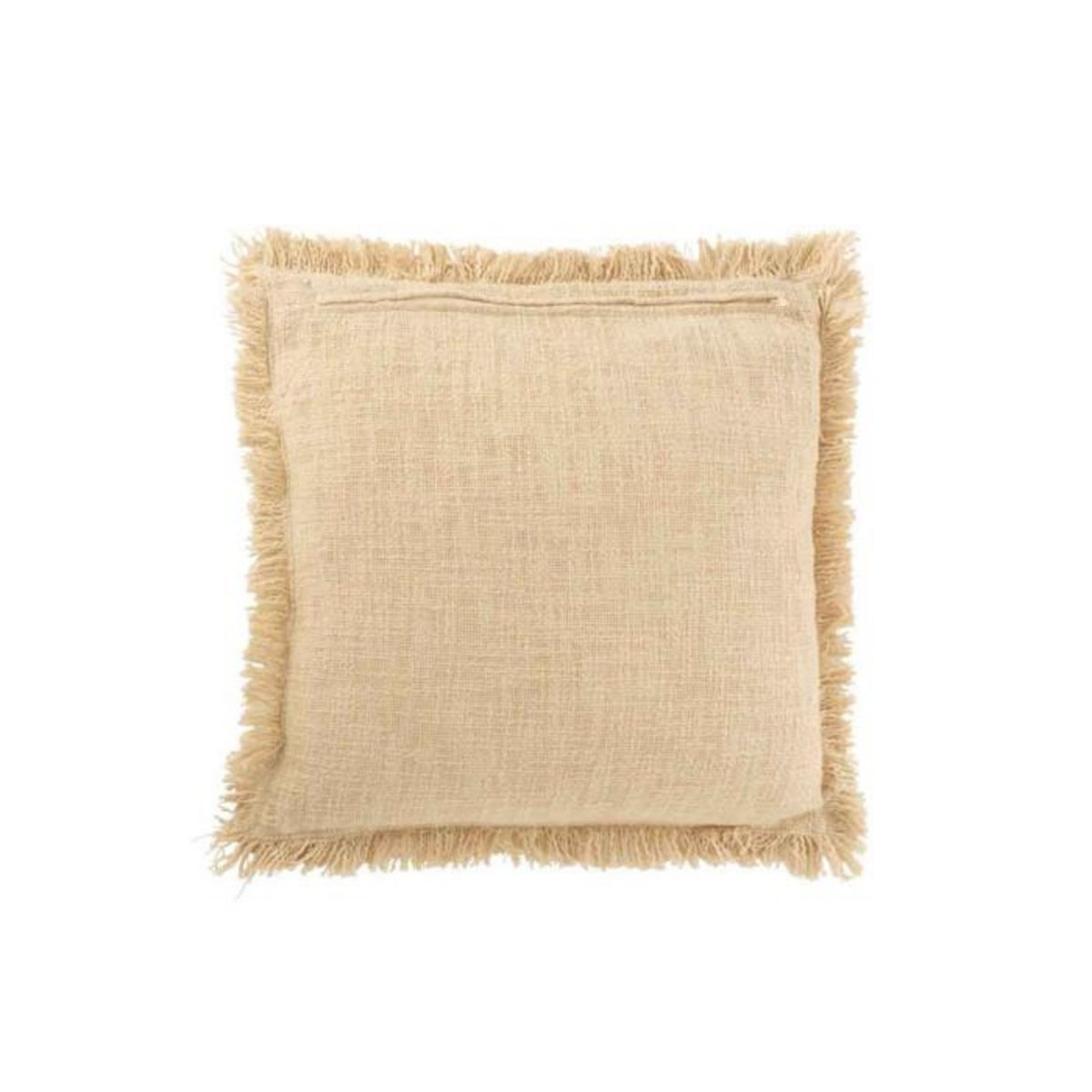 Paris Prix Coussin Déco  Franges Velours  45x45cm Beige