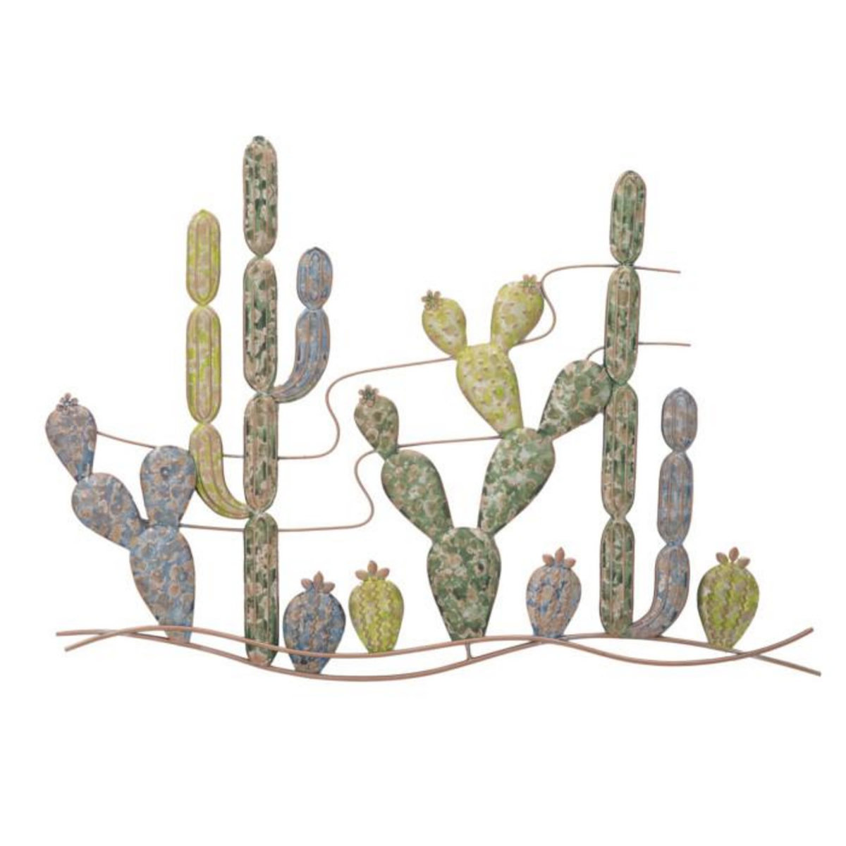 Paris Prix Décoration Murale en Métal  Cactus  90cm Multicolore