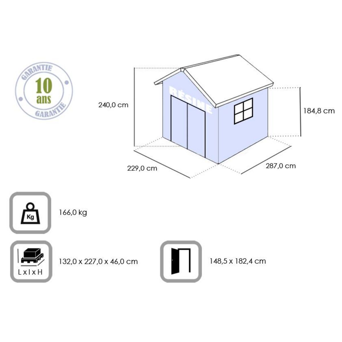 KETER Abri de jardin résine - 5,24m² - OAKLAND