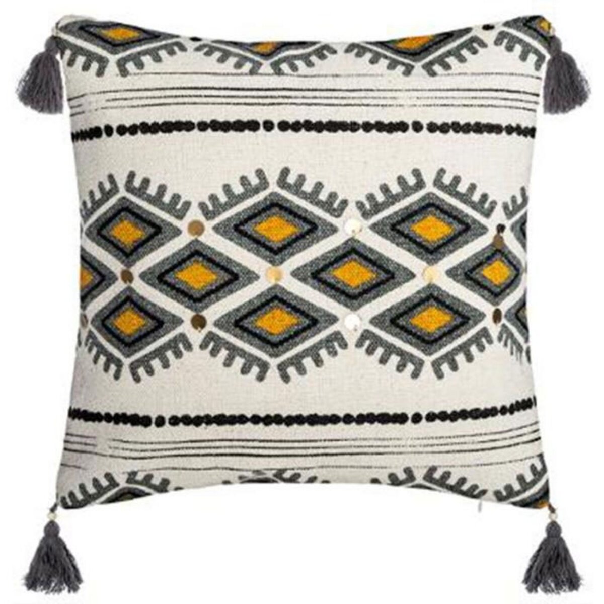 ATMOSPHERA Housse de Coussin Imprimé  Aztèque  40x40cm Beige