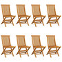 Voir la diapositive 2 : VIDAXL Chaises de jardin et coussins bleu lot de 8 Bois de teck massif