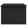 Voir la diapositive 5 : VIDAXL Tabouret de jardin avec coussin noir 55x55x37 cm resine tressee