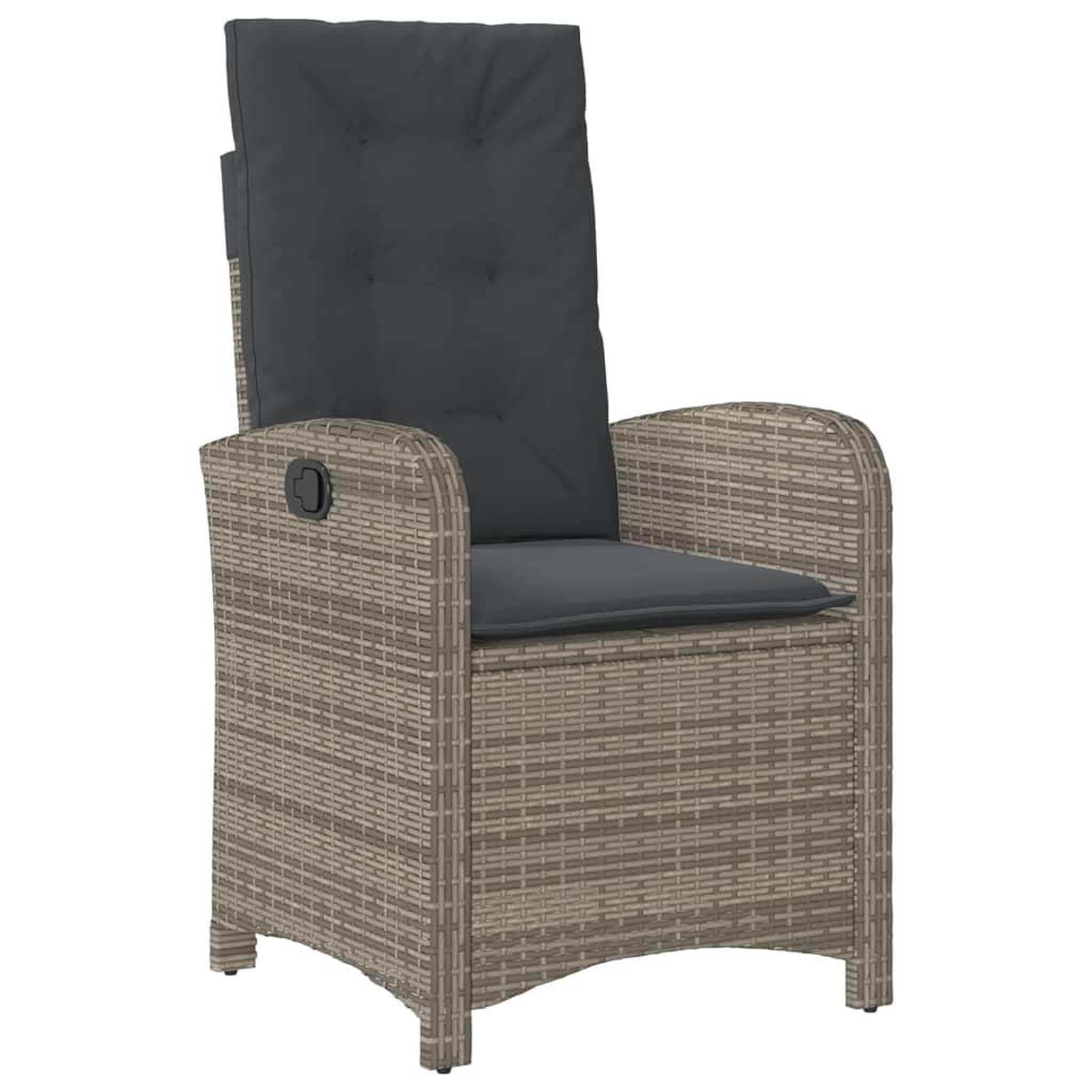 Voir la diapositive 4 : VIDAXL Ensemble a manger de jardin 9 pcs coussins gris resine tressee