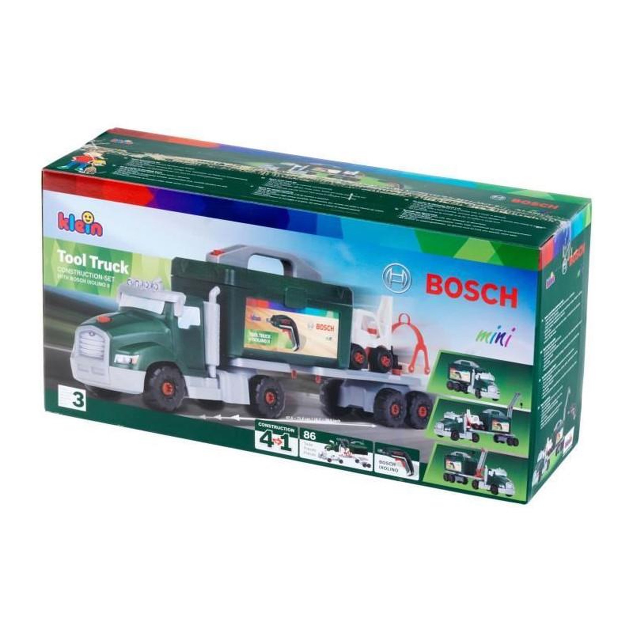 Klein Jouet de bricolage - KLEIN - Camion de bricolage Bosch a monter/démonter - Jeu de construction de plus de 80 pieces.