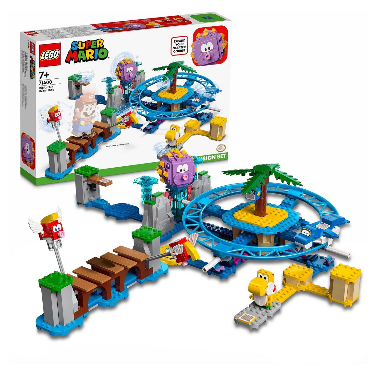 LEGO Super Mario 71400 Set d&rsquo;Extension La Plage Du Maxi-Oursin, Jeu de Construction