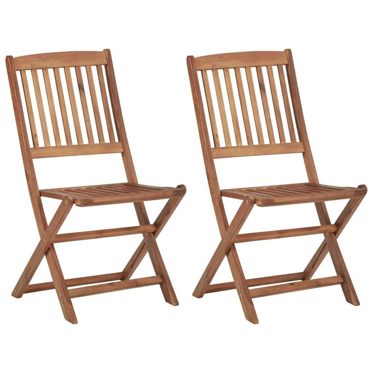 VIDAXL Chaises pliables d'exterieur lot de 2 Bois d'acacia solide