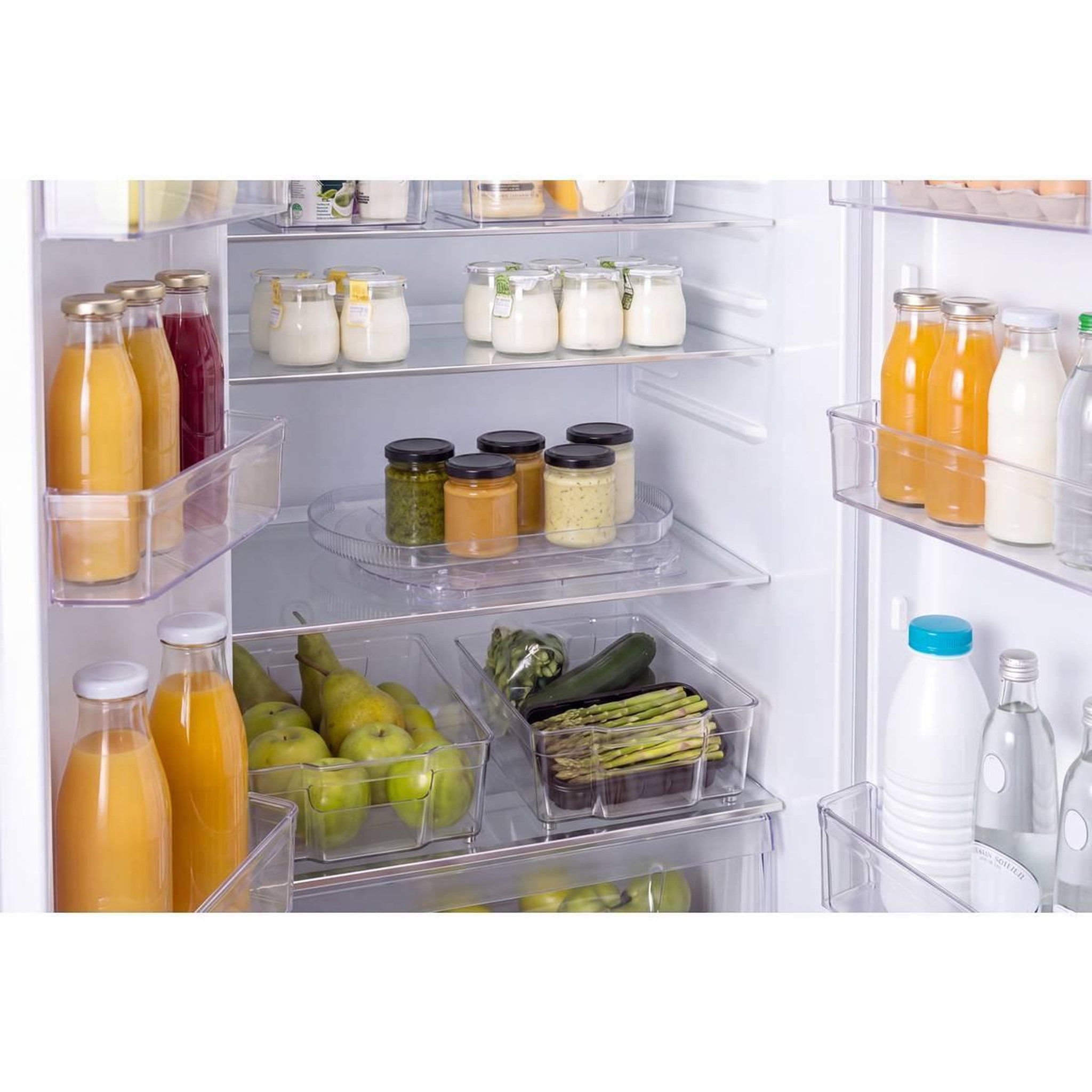 Voir la diapositive 4 : FIVE Organiseur de Frigo Pivotant  Smart Fridge  39cm Transparent
