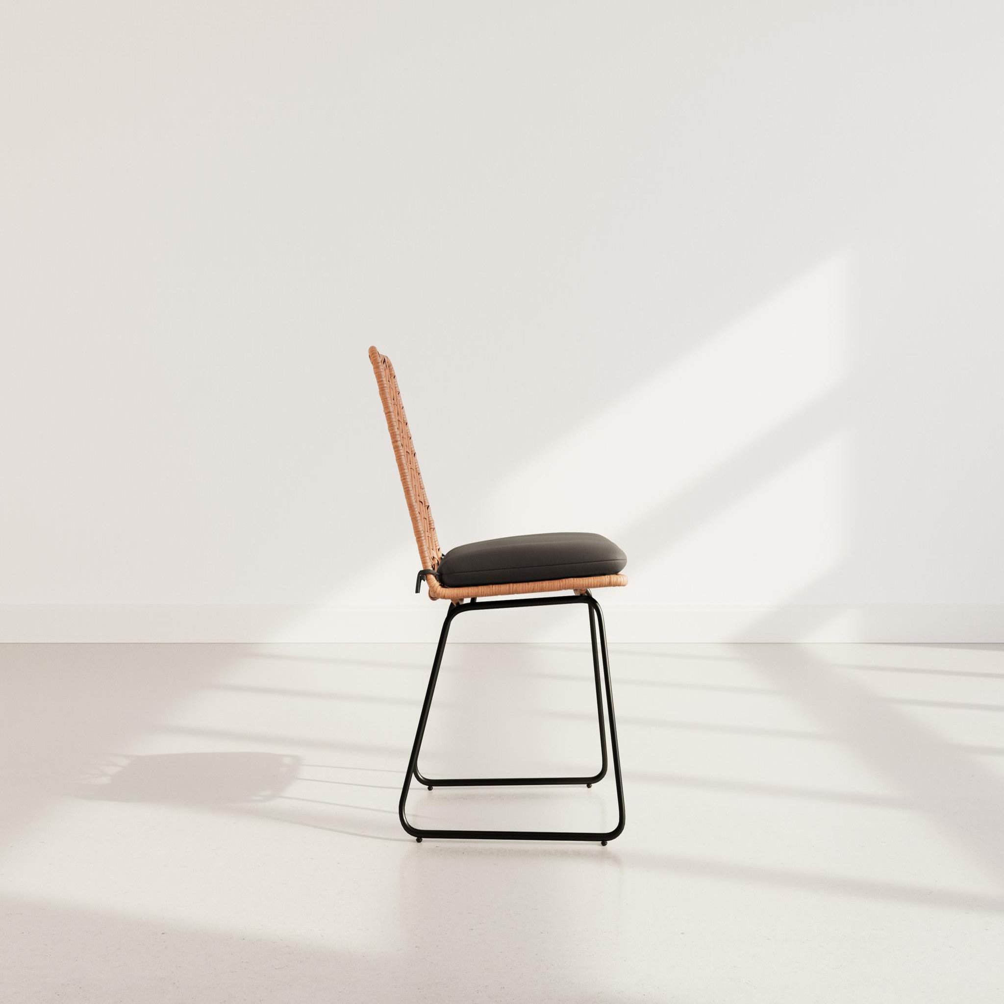 Voir la diapositive 6 : BEST MOBILIER Forenza - lot de 4 chaises - effet rotin - coloris bois et noir