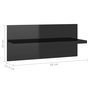 Voir la diapositive 6 : VIDAXL Etageres murales 2 pcs noir brillant bois d'ingenierie