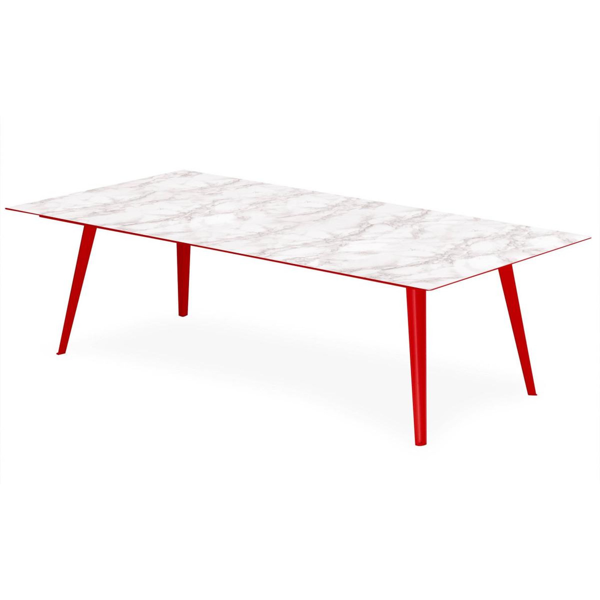 Voir la diapositive 3 : Paris Prix Table basse 2 covers  texture  120cm rouge