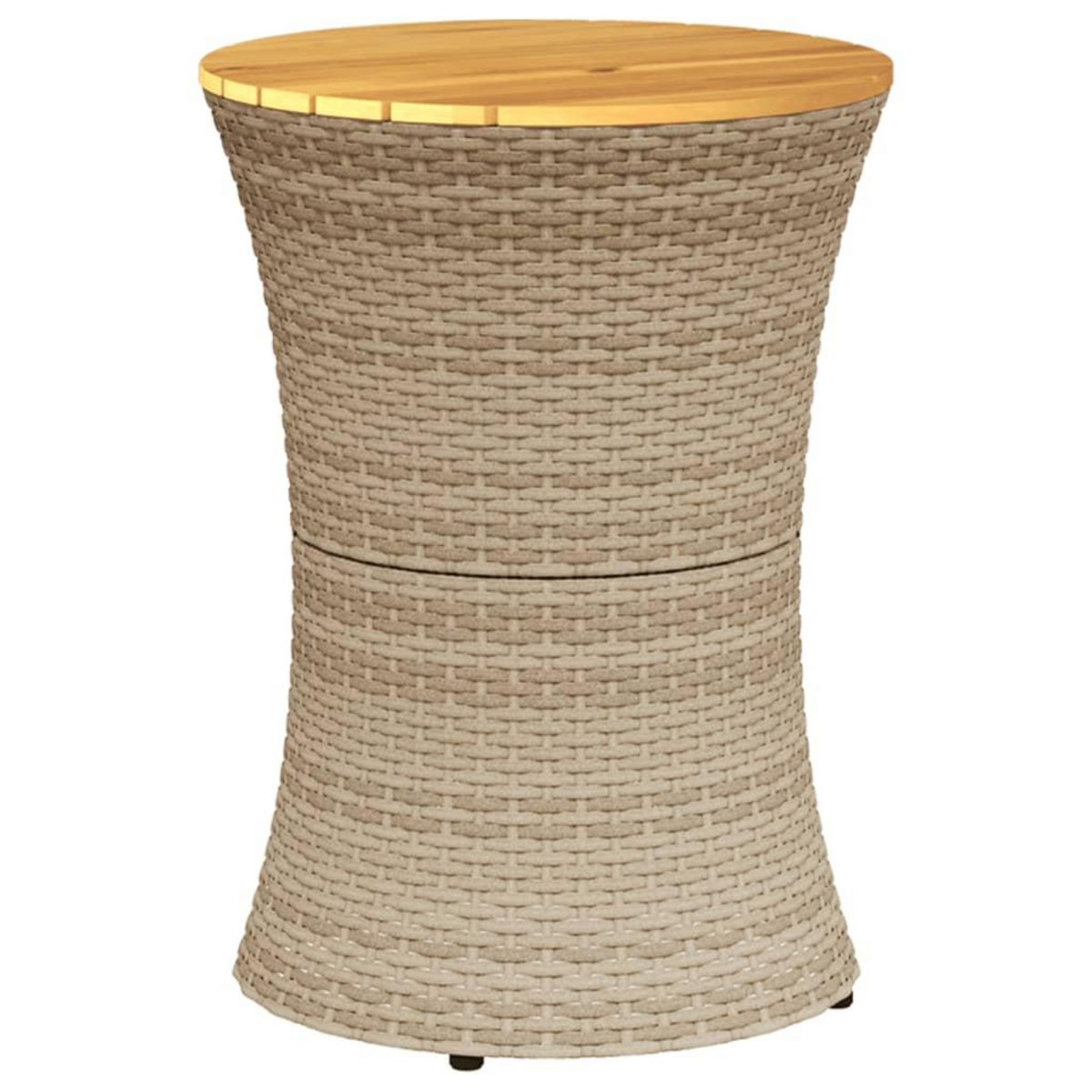 VIDAXL Table d'appoint de jardin forme tambour beige rotin bois massif