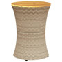 Voir la diapositive 2 : VIDAXL Table d'appoint de jardin forme tambour beige rotin bois massif