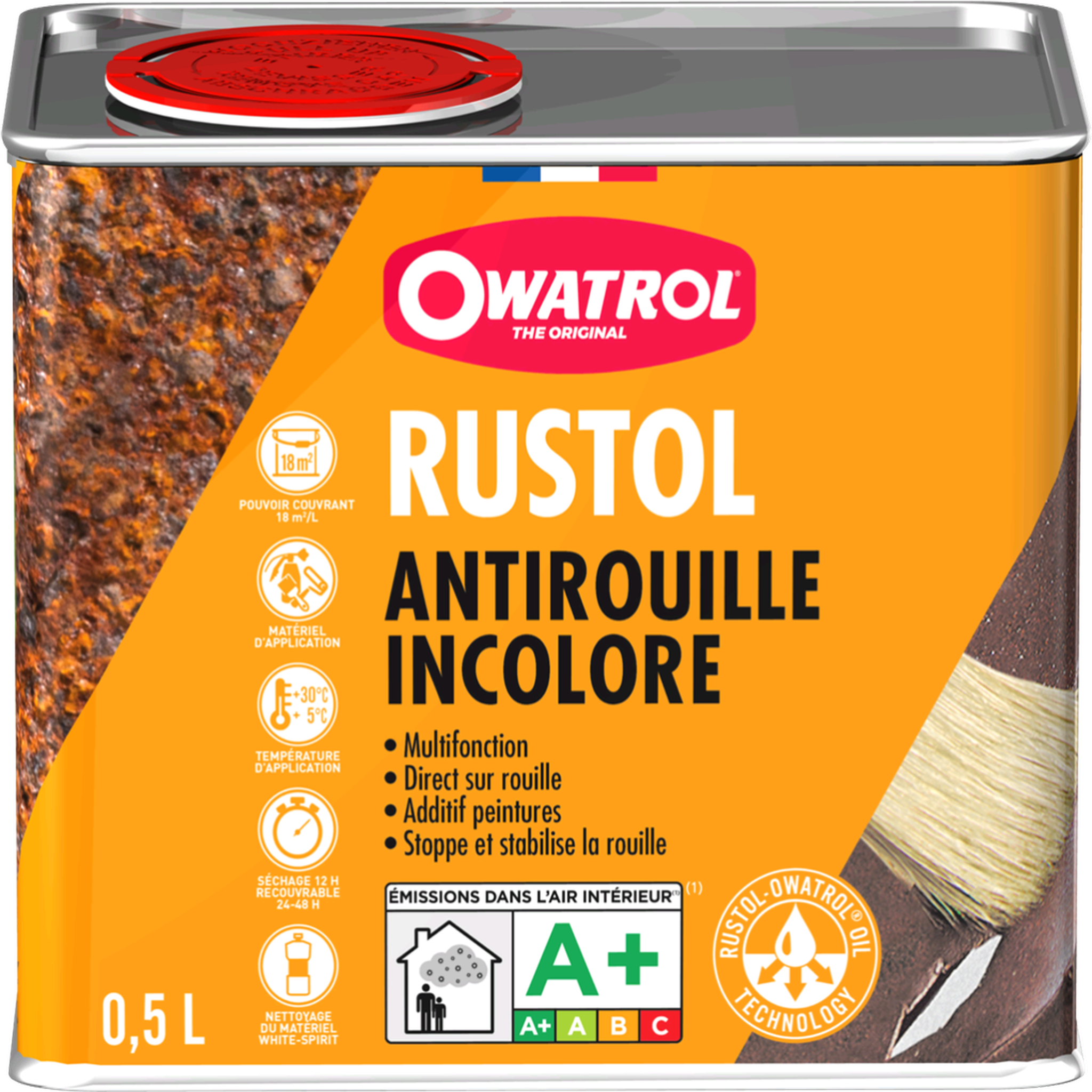 CENTRALE BRICO Protection antirouille extérieur / intérieur Rustol OWATROL, incolore, 0.5 l