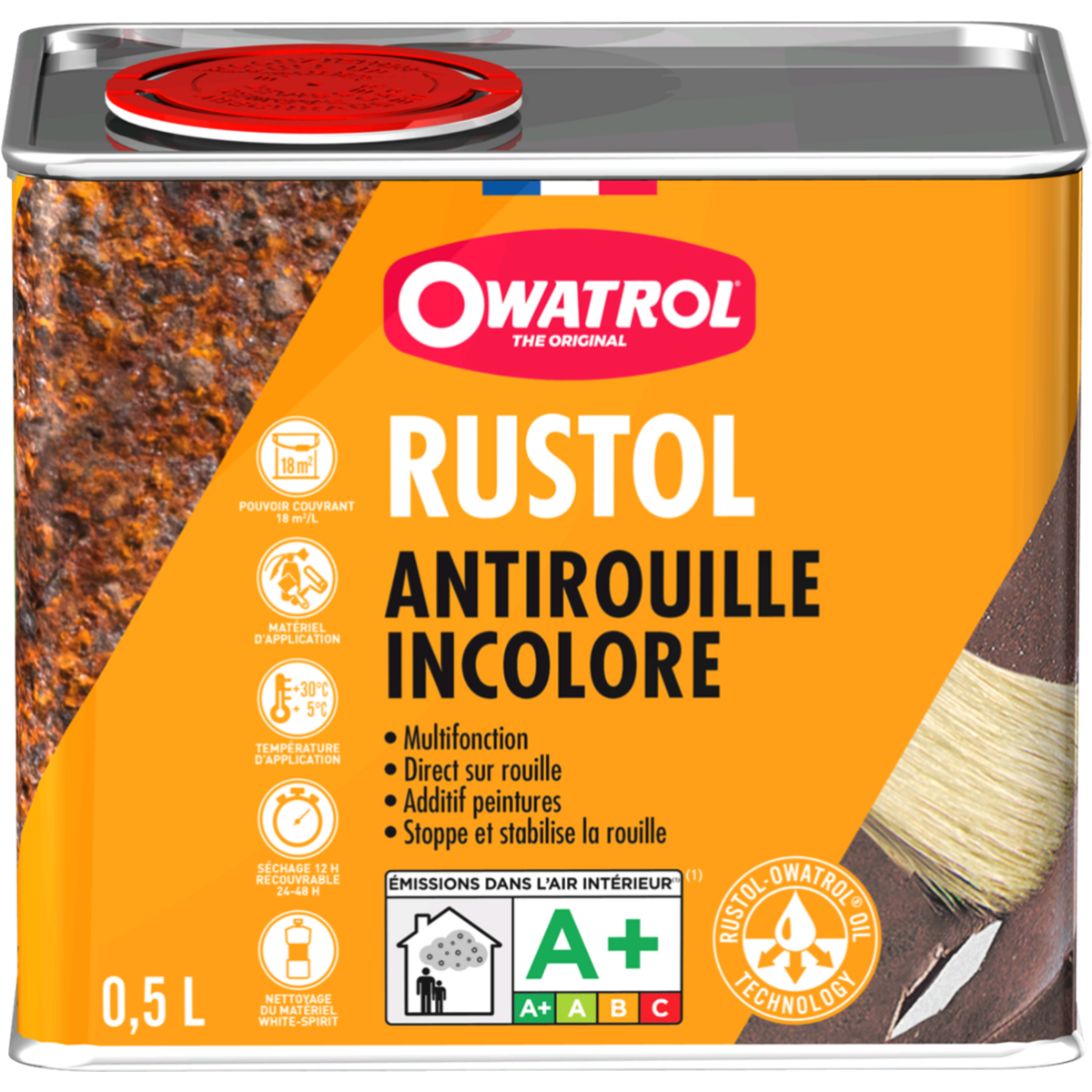 CENTRALE BRICO Protection antirouille extérieur / intérieur Rustol OWATROL, incolore, 0.5 l