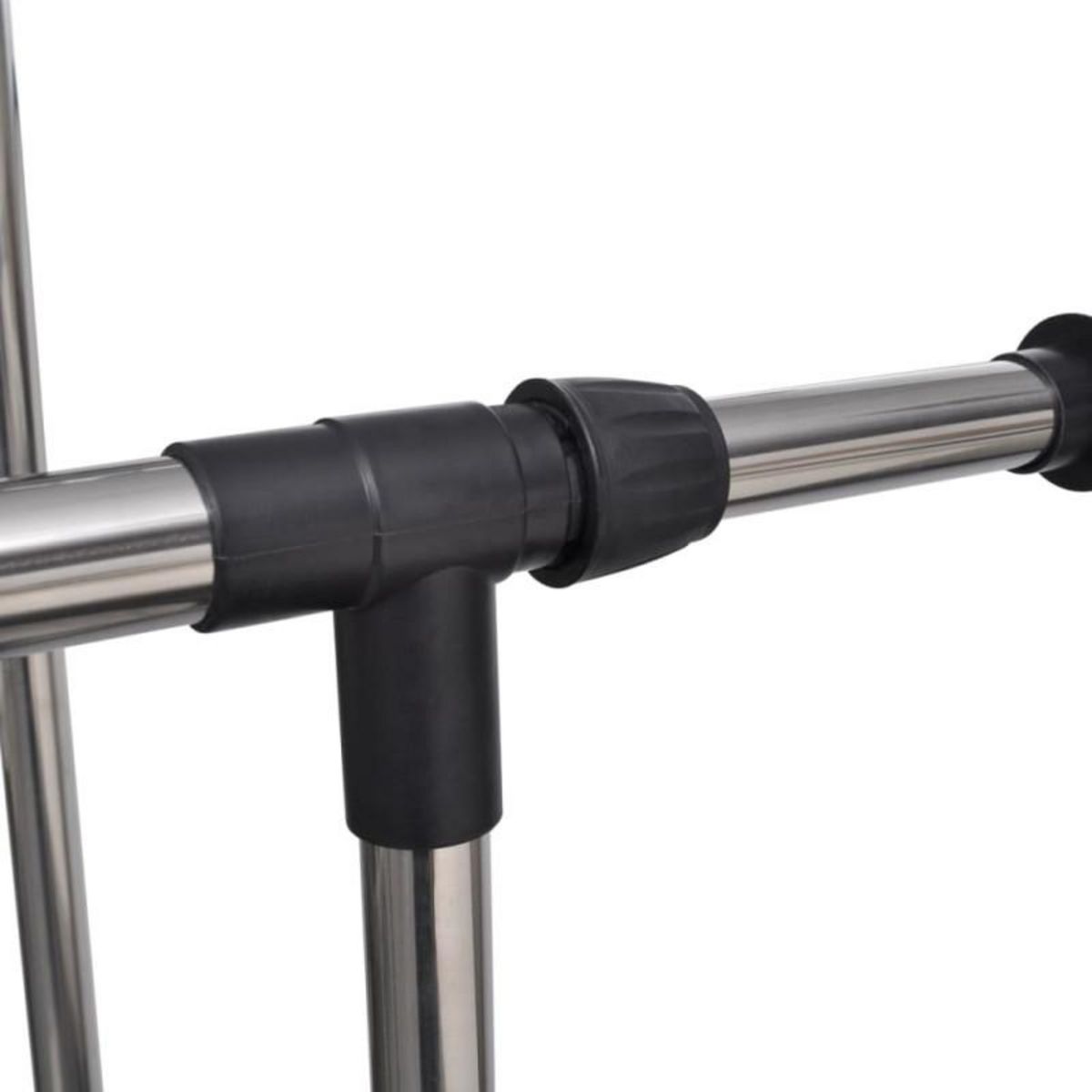 VIDAXL Port manteau réglable 4 roulettes 2 rails d accrochage