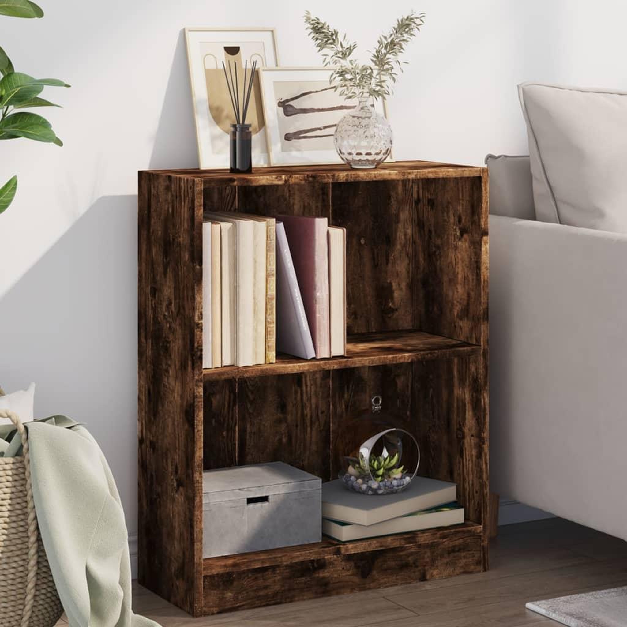 VIDAXL Bibliotheque Chene fume 60x24x76 cm Bois d'ingenierie