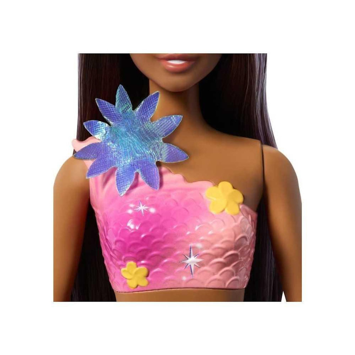 BARBIE Barbie - Sirene Fleur Magique - Poupée aux longs cheveux bruns - Barbie - JDM73
