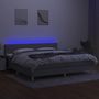 Voir la diapositive 3 : VIDAXL Sommier a lattes de lit matelas LED Gris clair 200x200 cm Tissu