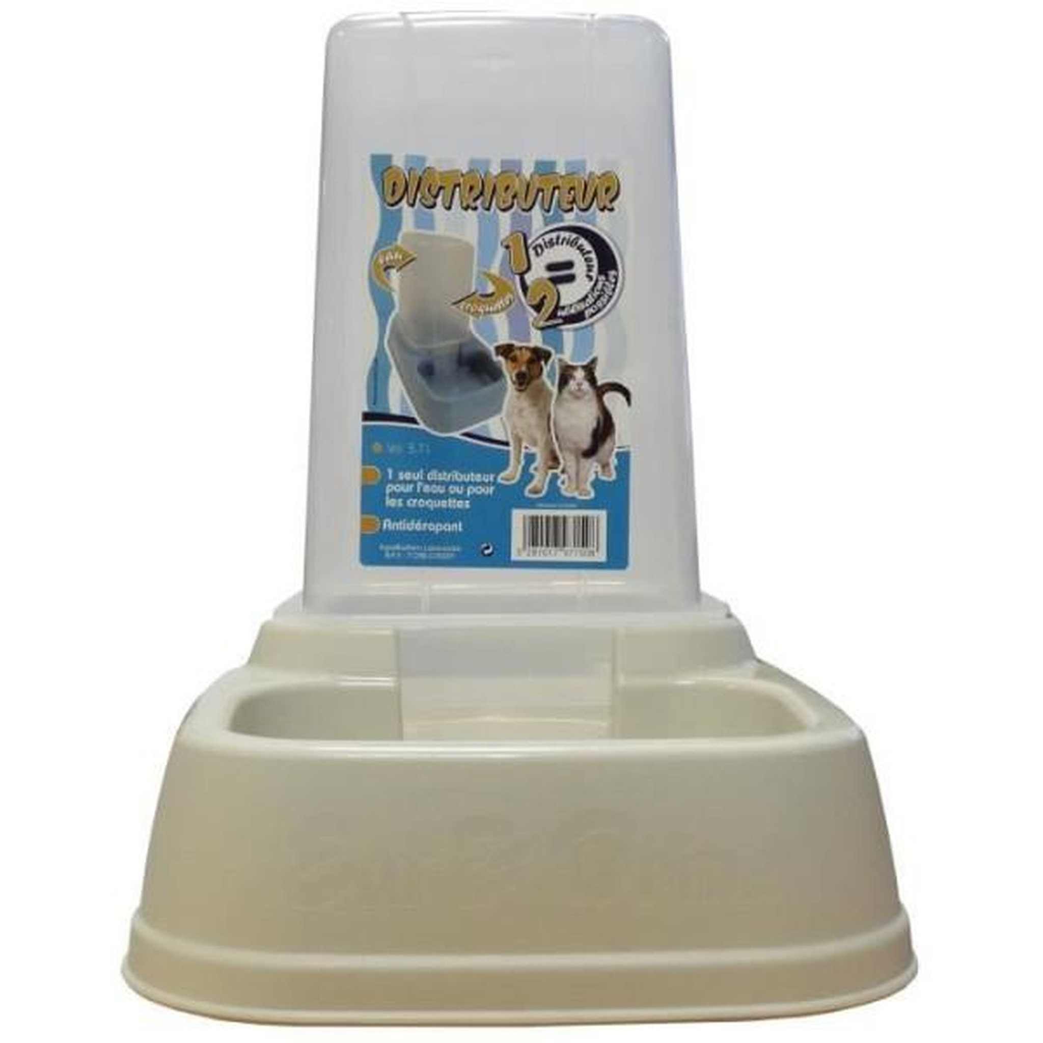 Voir la diapositive 2 : MARKET24 AIME Distributeur 2en1 croquettes et eau - Pour chat et chien