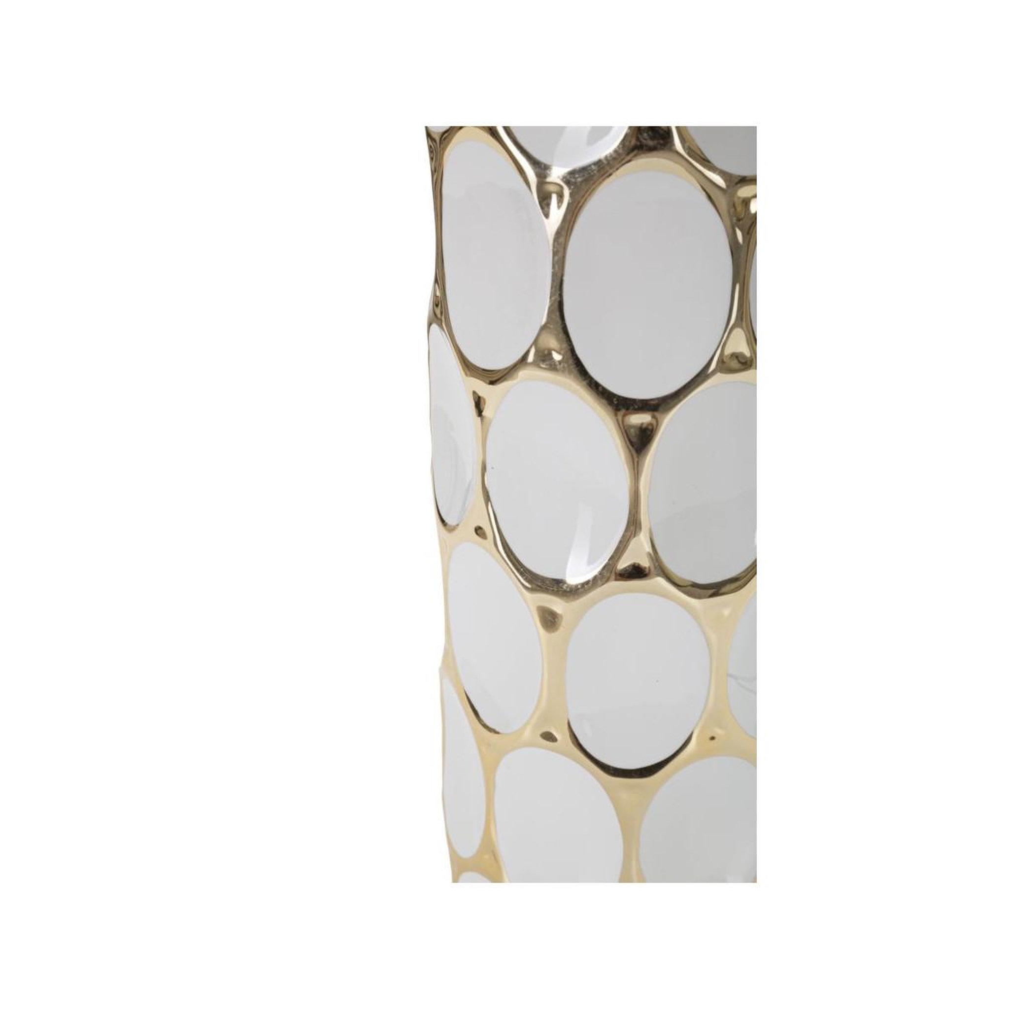 Voir la diapositive 3 : Paris Prix Lampe à poser en céramique  carv  56cm blanc & or