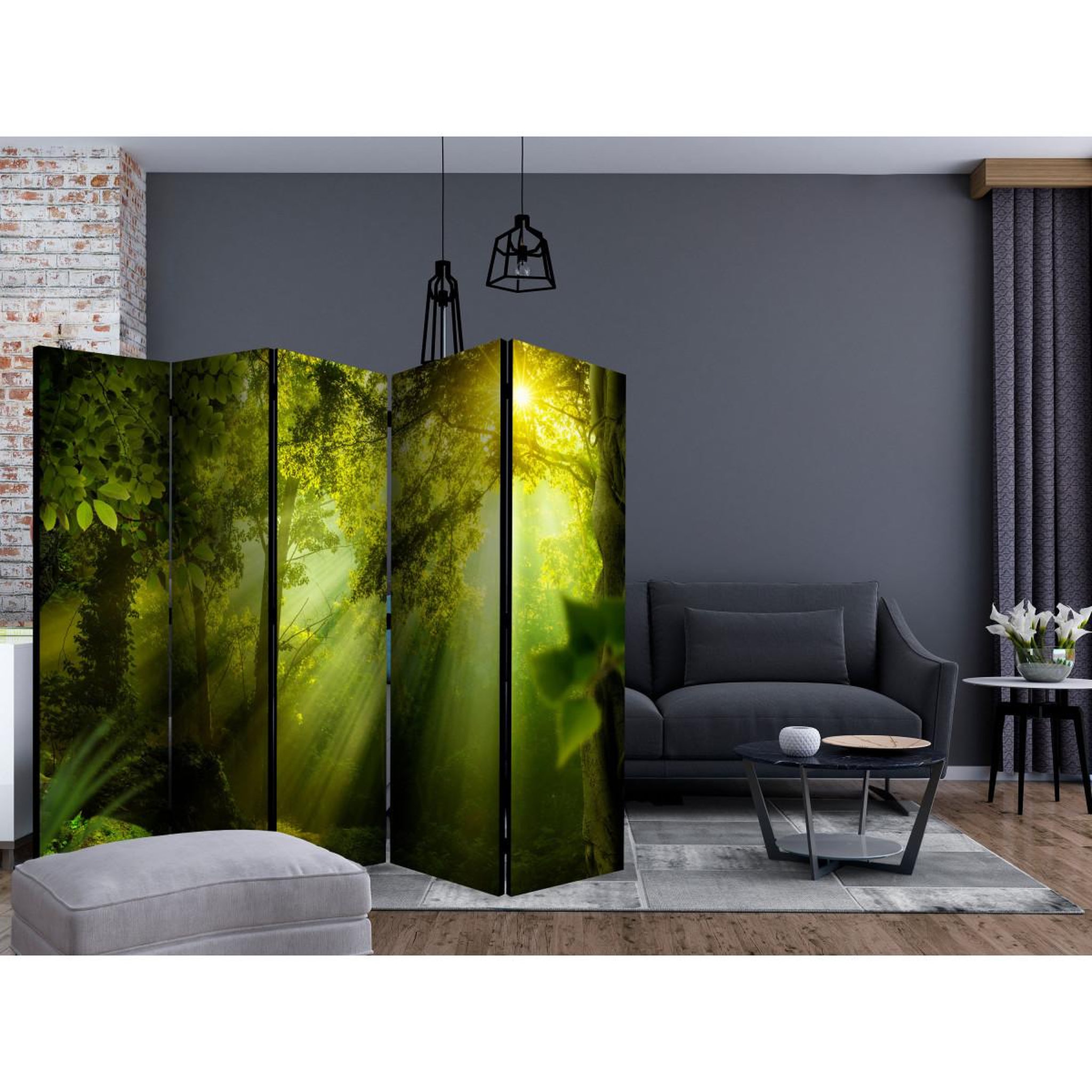Voir la diapositive 2 : Paris Prix Paravent 5 volets  in a secret forest ii  172x225cm