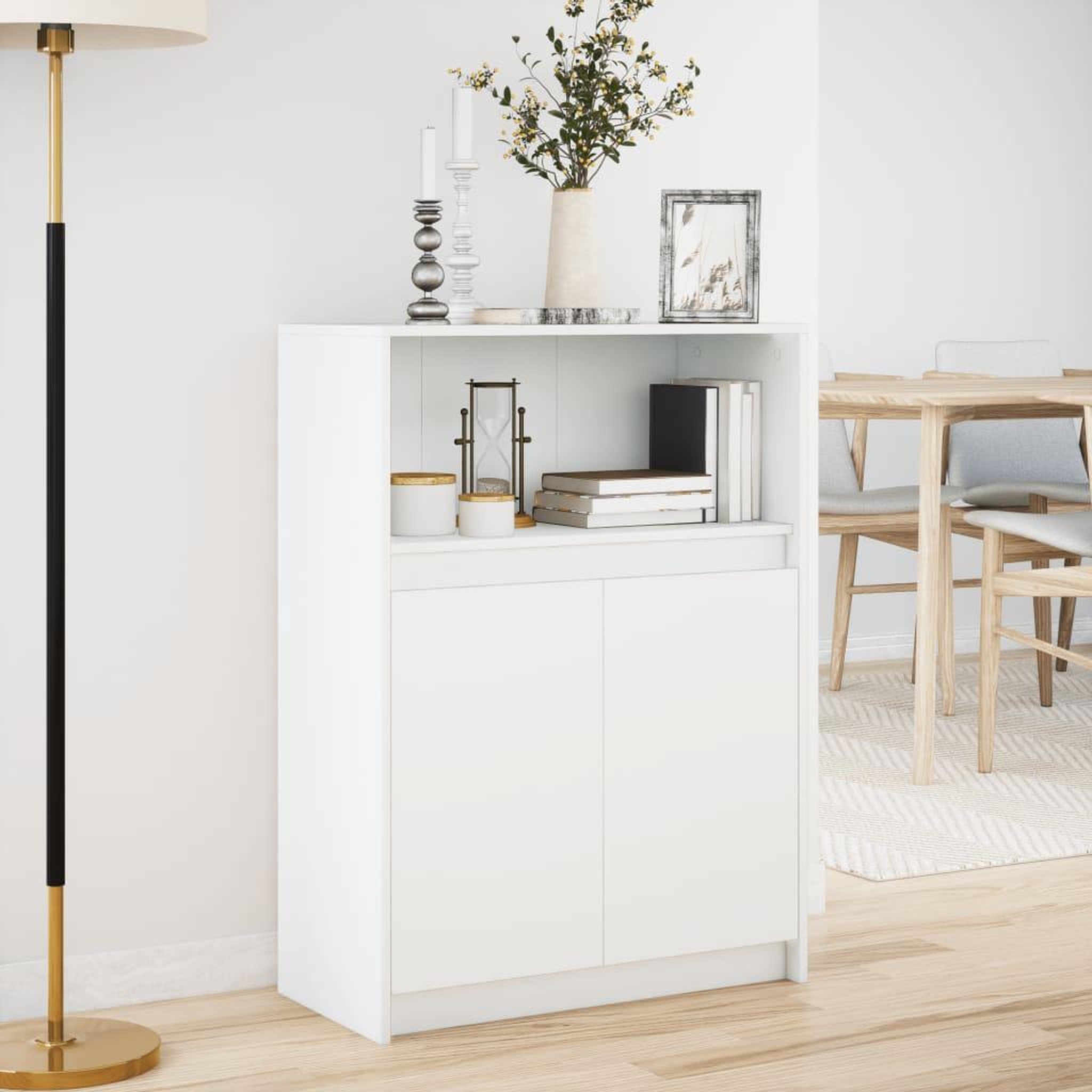 Voir la diapositive 4 : VIDAXL Buffet avec LED blanc 72x34x100 cm bois d'ingenierie