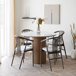 LISA DESIGN Lysa - table à manger plateau effet marbre et pieds effets bois - 4 personnes. Coloris disponibles : Marron