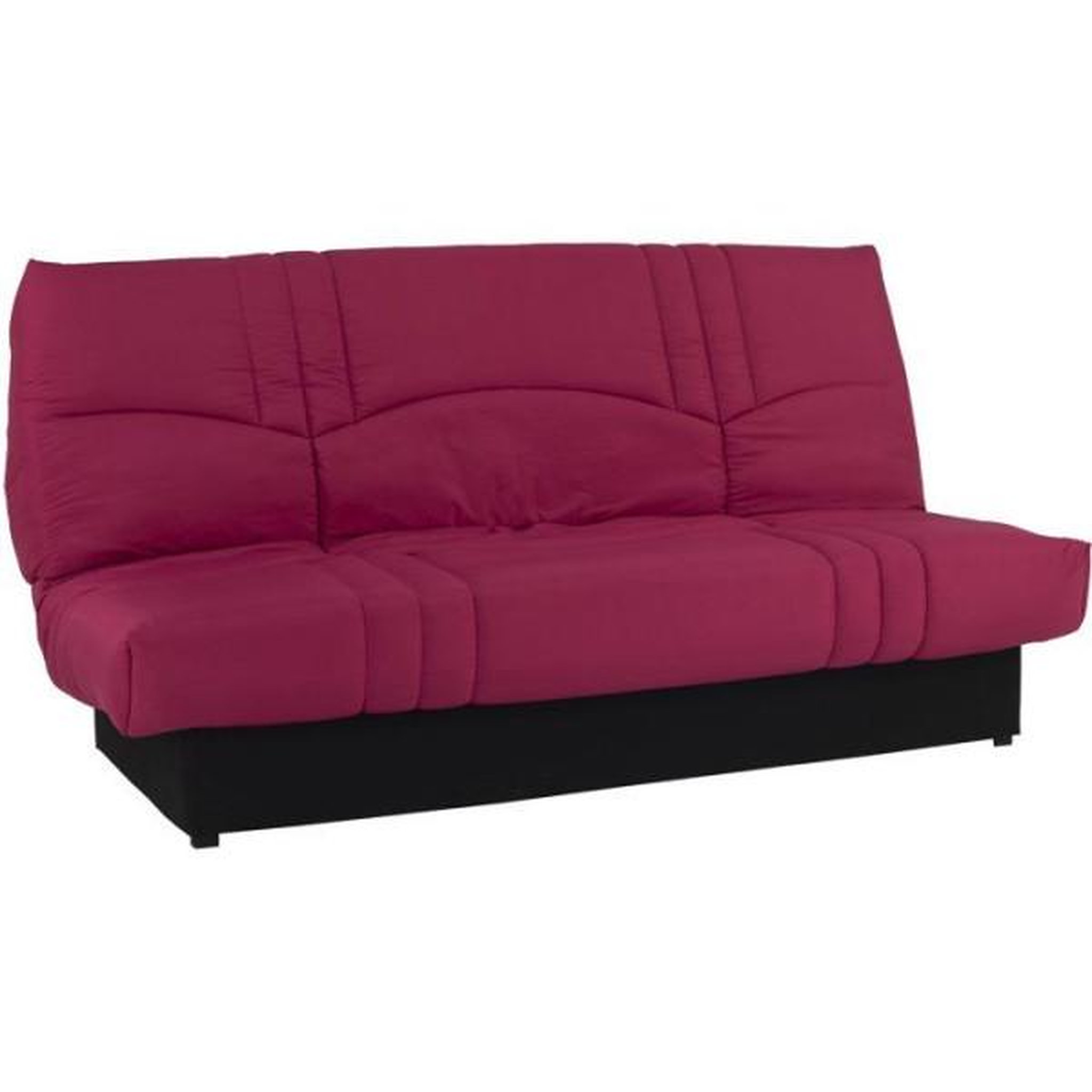 N/A Canapé convertible Clic-clac - 3 places - Tissu Bordeaux - 190 x 90 x 92 cm - PIXIE