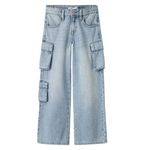 NAME IT Jean Baggy  Clair Fille Name it Wide Cargo 8772. Coloris disponibles : Bleu