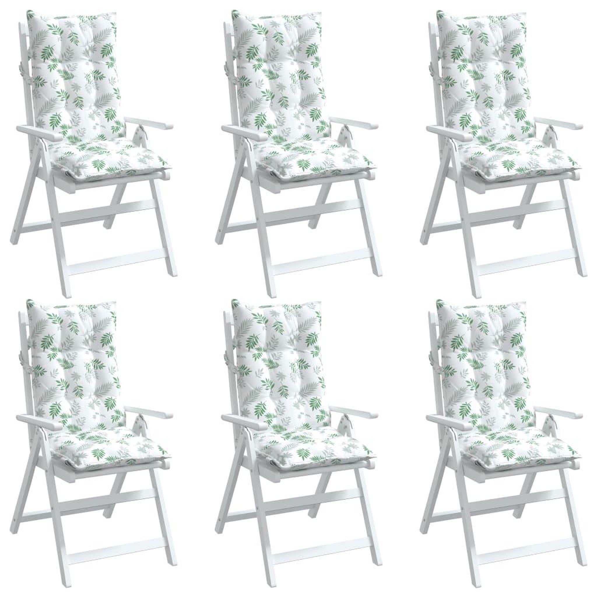 Voir la diapositive 4 : VIDAXL Coussins de chaise a dossier haut lot de 6 modele de feuille