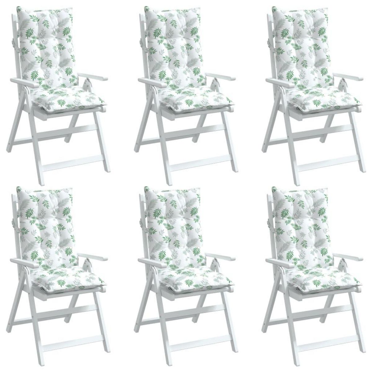 VIDAXL Coussins de chaise a dossier haut lot de 6 modele de feuille