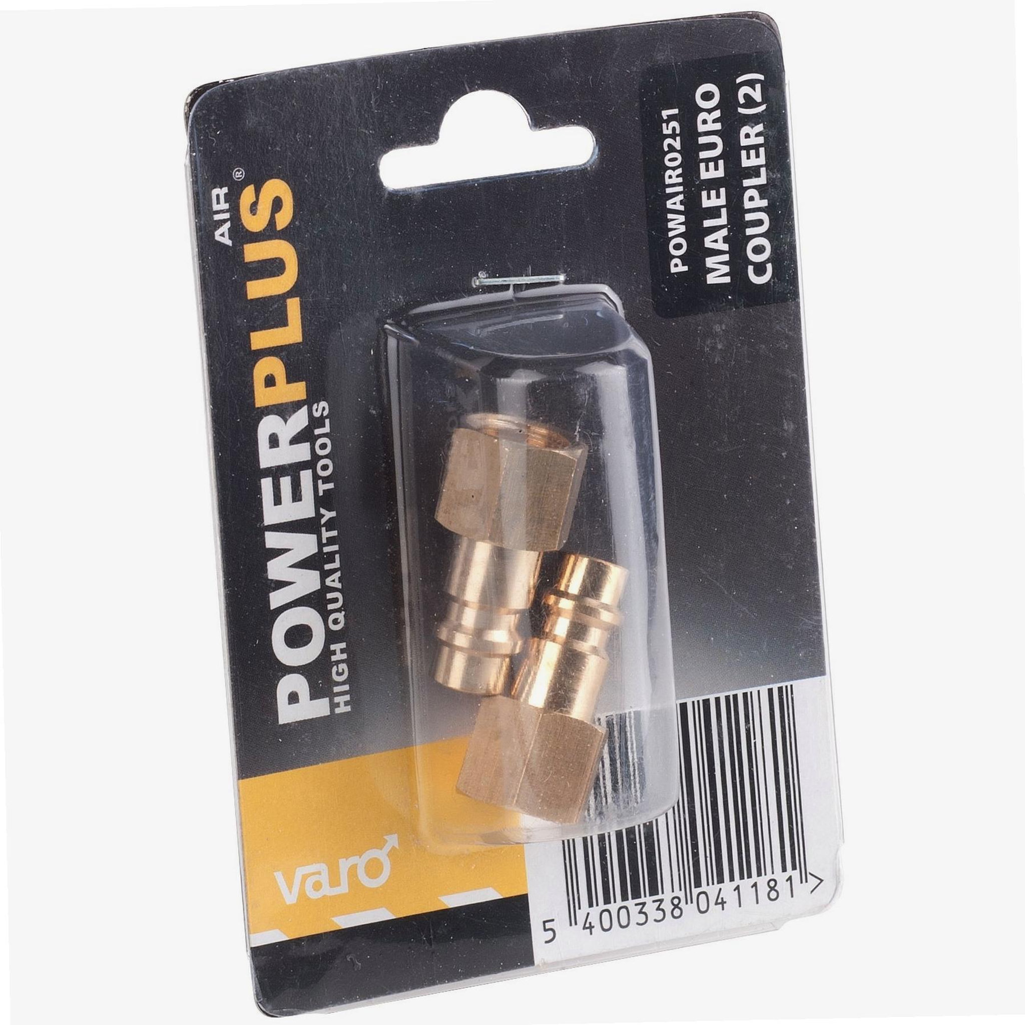 POWERPLUS Raccord pneumatique mâle auto-vis  pour compresseur  lot de 2