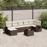 VIDAXL Salon de jardin 8 pcs avec coussins marron resine tressee