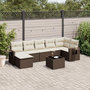 Voir la diapositive 1 : VIDAXL Salon de jardin 8 pcs avec coussins marron resine tressee