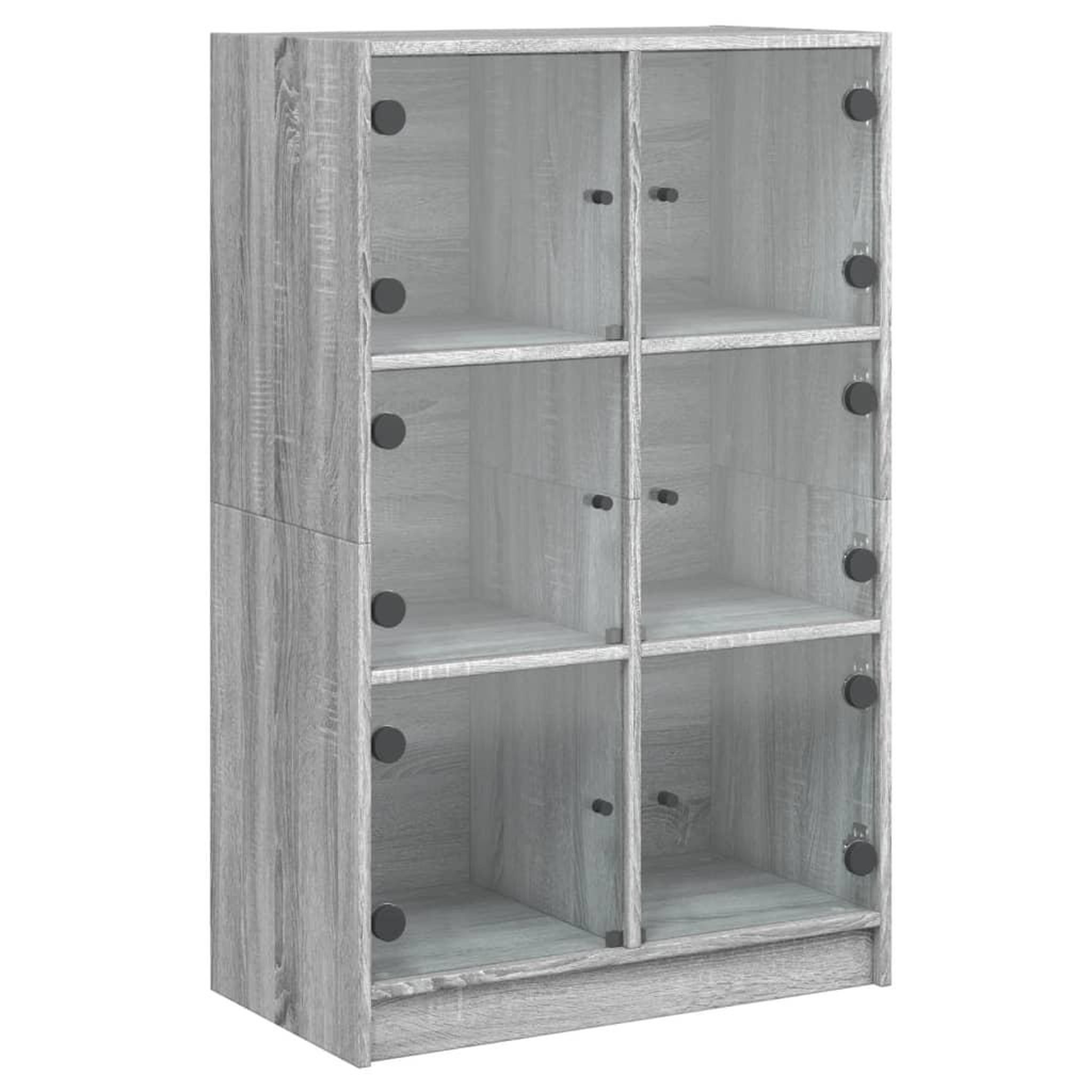 Voir la diapositive 2 : VIDAXL Buffet haut avec portes gris sonoma 68x37x109cm bois ingenierie